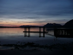 A lonely dock at sunset, Victoria, BC, Canada